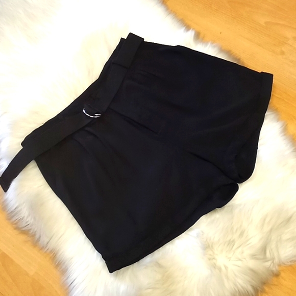 Shinestar Black Rayon Shorts-#1477 - Picture 1 of 9